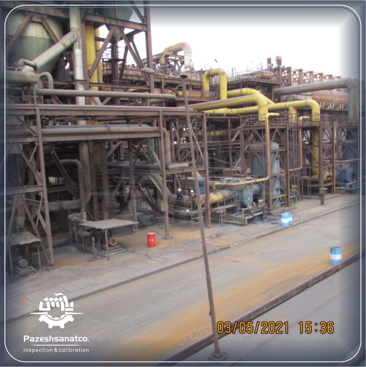 پروژه بازرسی خطوط لوله پروسس کارخانه احیا مستقیم مجتمع بردسیر-شرکت فولاد سیرجان ایرانیان